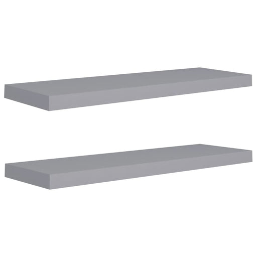 Floating Wall Shelves 2 Pcs Grey Mdf Txtnpi