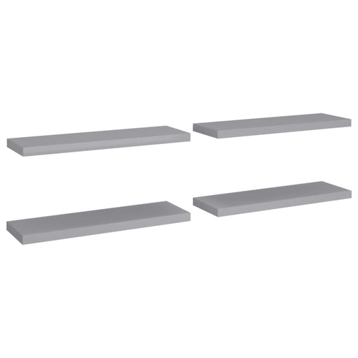 Floating Wall Shelves 4 Pcs Grey Mdf Txtnpn