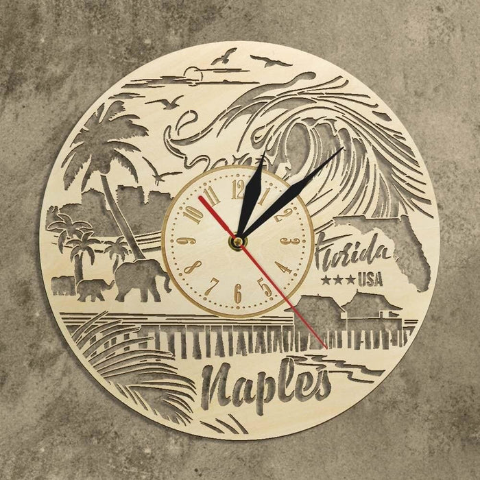 Florida Wood Wall Clock