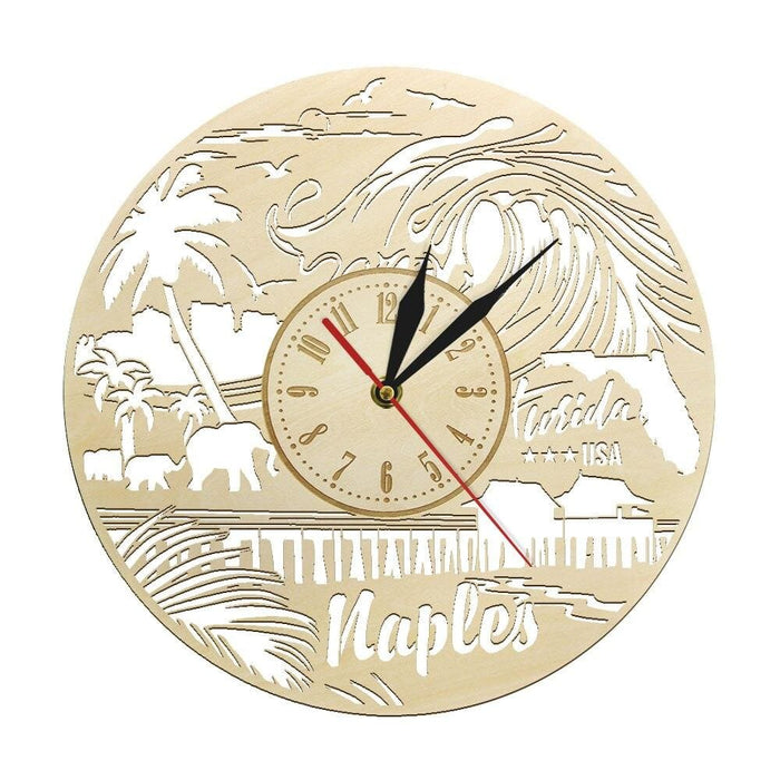 Florida Wood Wall Clock