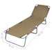 Foldable Sunlounger With Adjustable Backrest Taupe Aaxka