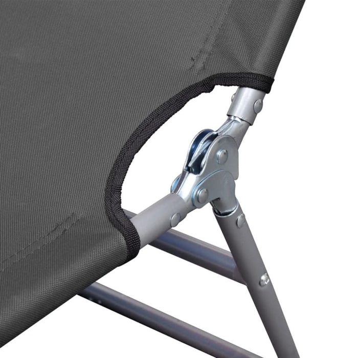 Foldable Sunlounger With Head Cushion Adjustable Backrest