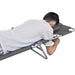 Foldable Sunlounger With Head Cushion Adjustable Backrest