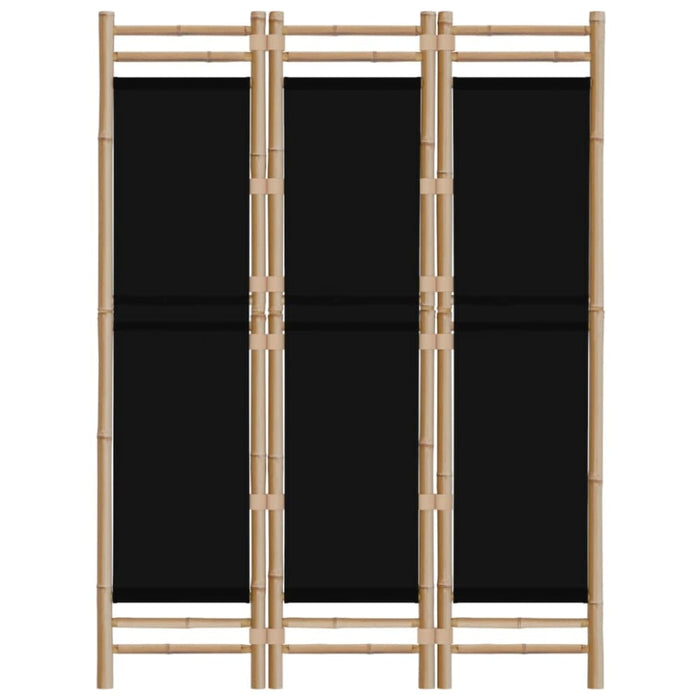 Folding 3-panel Room Divider 120 Cm Bamboo and Canvas Tpblxi