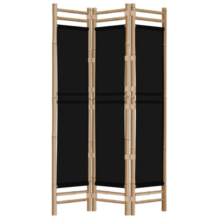 Folding 3-panel Room Divider 120 Cm Bamboo and Canvas Tpblxi