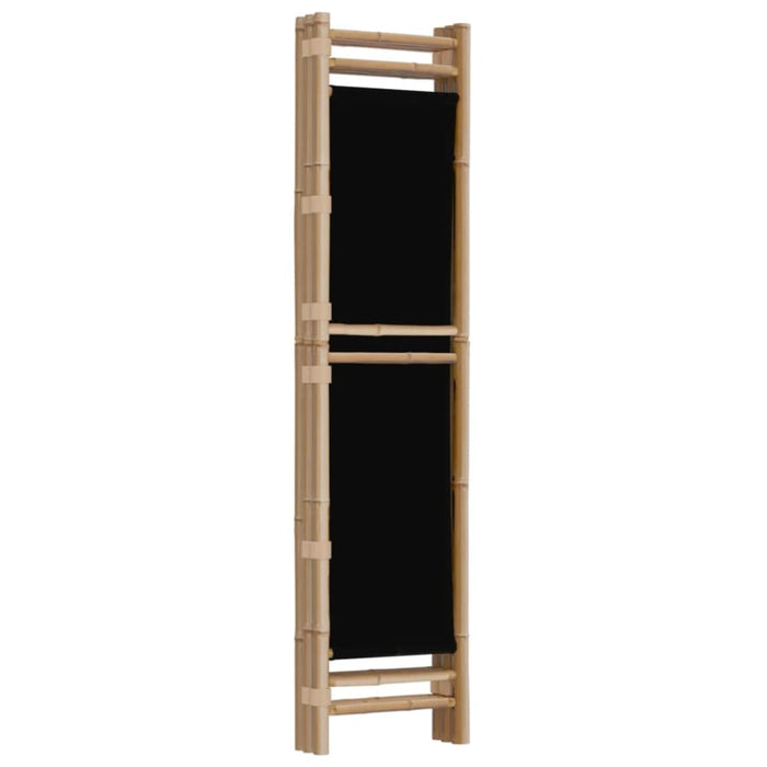 Folding 3-panel Room Divider 120 Cm Bamboo and Canvas Tpblxi