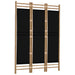 Folding 3-panel Room Divider 120 Cm Bamboo and Canvas Tpblxi