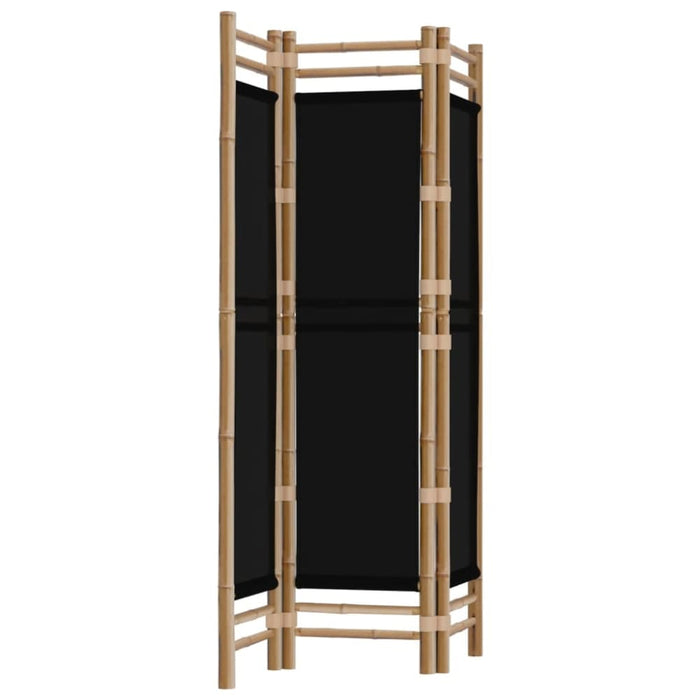 Folding 3-panel Room Divider 120 Cm Bamboo and Canvas Tpblxi