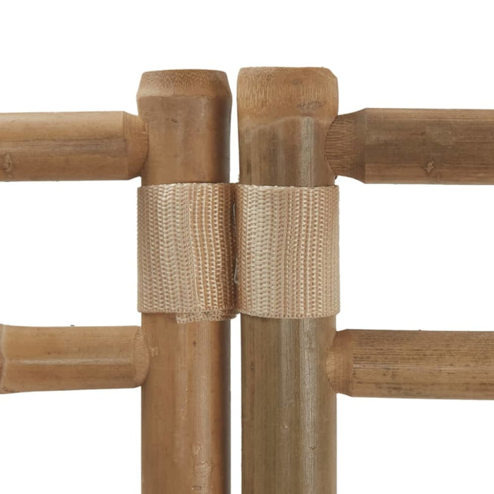 Folding 3-panel Room Divider 120 Cm Bamboo and Canvas Tpblxi