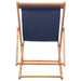 Folding Beach Chair Fabric And Wooden Frame Blue Aabbb