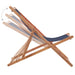 Folding Beach Chair Fabric And Wooden Frame Blue Aabbb