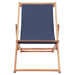 Folding Beach Chair Fabric And Wooden Frame Blue Aabbb