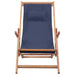 Folding Beach Chair Fabric And Wooden Frame Blue Atkkl