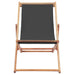 Folding Beach Chair Fabric And Wooden Frame Grey Aabbo