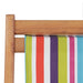 Folding Beach Chair Fabric And Wooden Frame Multicolour