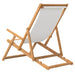 Folding Beach Chair Solid Wood Teak Cream Toilkl