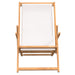 Folding Beach Chair Solid Wood Teak Cream Toilkl