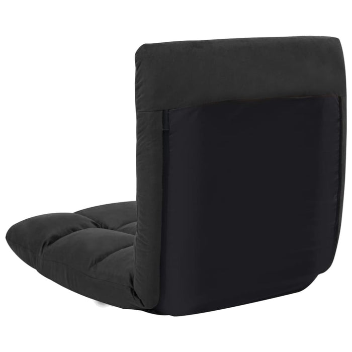 Folding Floor Chair Black Microfibre Txpxpl