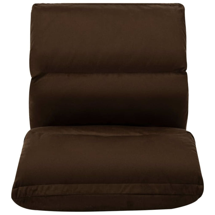 Folding Floor Chair Brown Microfibre Gl61955