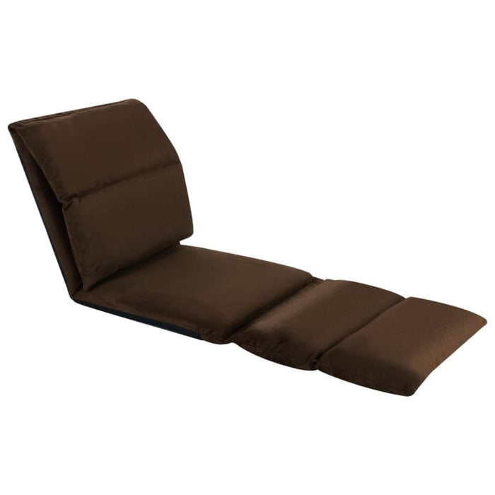 Folding Floor Chair Brown Microfibre Gl61955