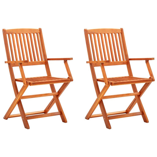 Folding Garden Chairs 2 Pcs Solid Eucalyptus Wood Toxaak