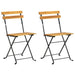 Folding Garden Chairs 2 Pcs Steel And Solid Acacia Wood