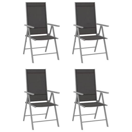 Folding Garden Chairs 4 Pcs Textilene Black Toxonx