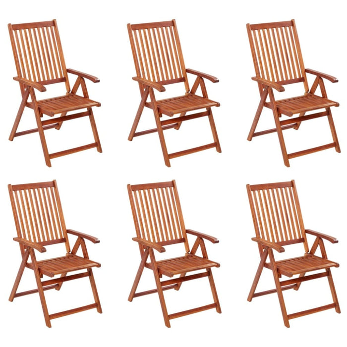 Folding Garden Chairs 6 Pcs Solid Wood Acacia Tblppol