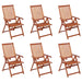 Folding Garden Chairs 6 Pcs Solid Wood Acacia Tblppol