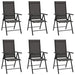 Folding Garden Chairs 6 Pcs Textilene Black Toxoik