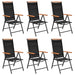 Folding Garden Chairs 6 Pcs Textilene Black Toxoni