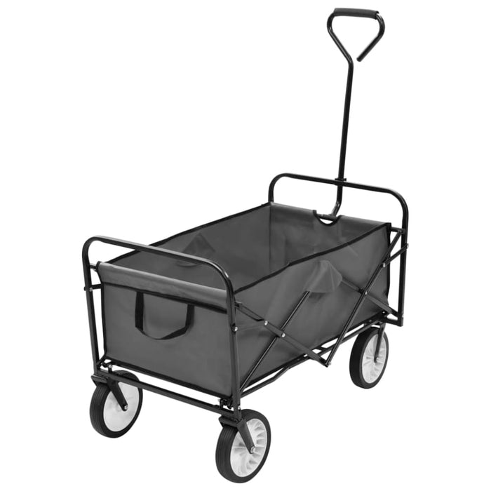 Folding Hand Trolley Steel Grey Oappoo