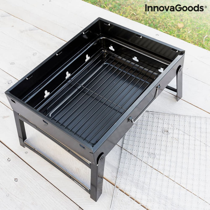 Folding Portable Barbecue For Use With Charcoal Bearbq