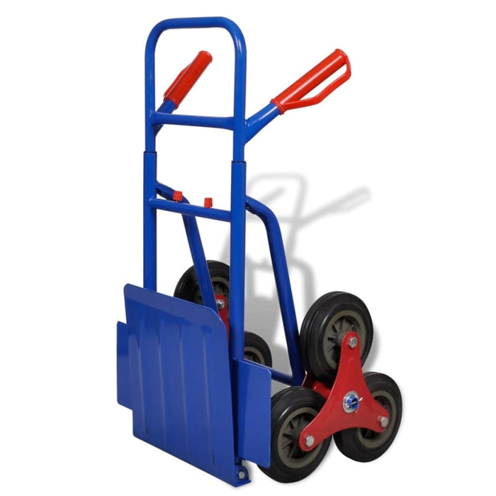 Folding Sack Truck with 6 Wheels Blue Oabpox