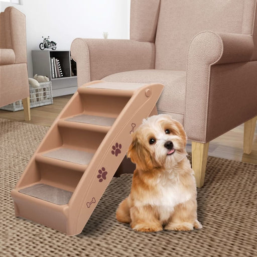 Folding Dog Stairs Brown 62x40x49.5 Cm