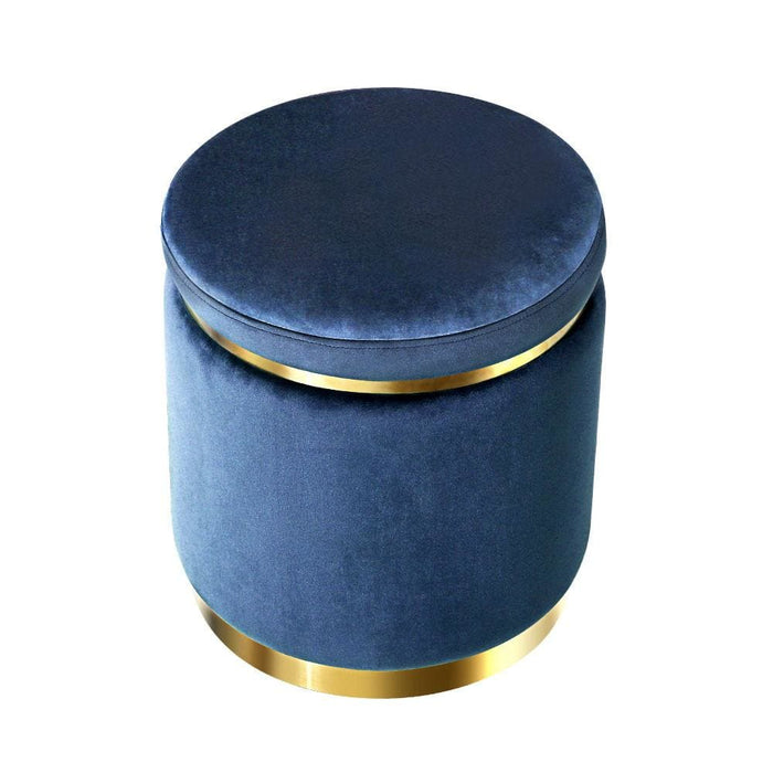 Foot Stool Round Velvet Ottoman Rest Pouffe Pouf Padded