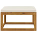 Footrest With Cream White Cushion Solid Acacia Wood Toonlp