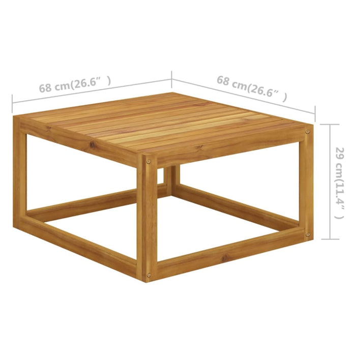 Footrest With Cream White Cushion Solid Acacia Wood Toonlp