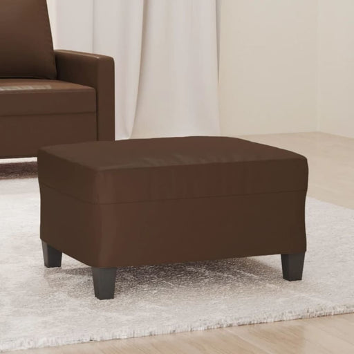 Footstool Brown 70x55x41 Cm Faux Leather Taktpi