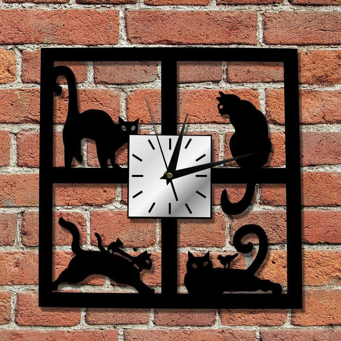 Four Cats Wall Clock