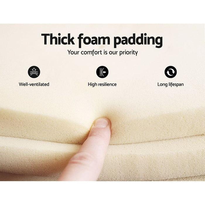 Bed Frame King Single Size Boucle Fabric Mattress Base