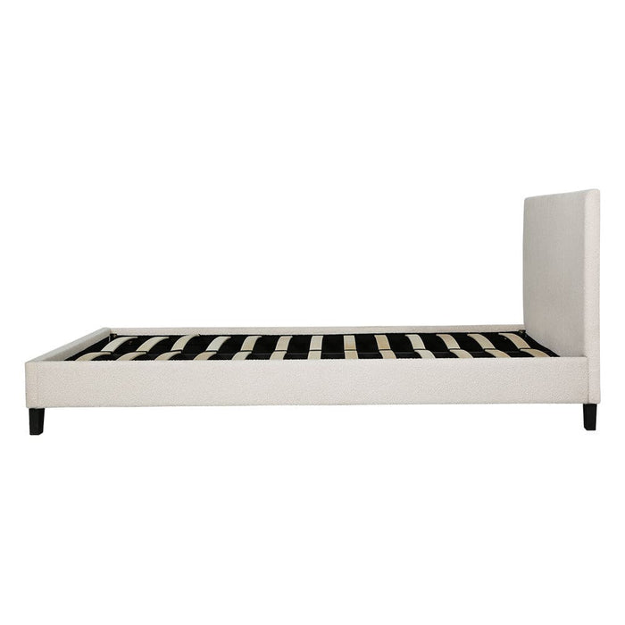 Bed Frame King Single Size Boucle Fabric Mattress Base
