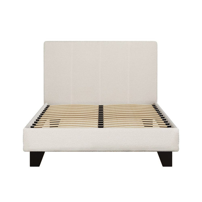 Bed Frame King Single Size Boucle Fabric Mattress Base
