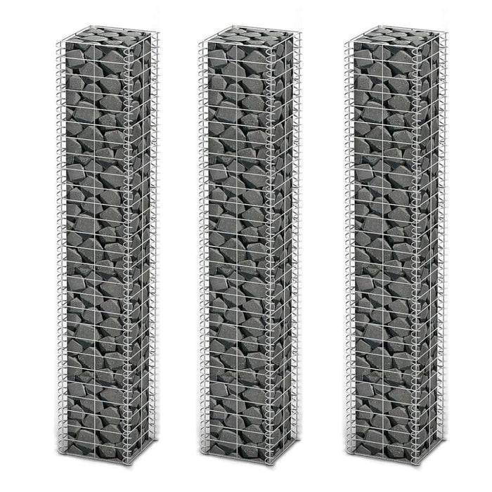 Gabion Set 3 Pcs Galvanised Wire 25 x 150 Cm Oaobal