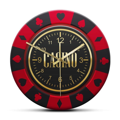 Gamble Chip Printed Wall Clock Roulette Tournament Design