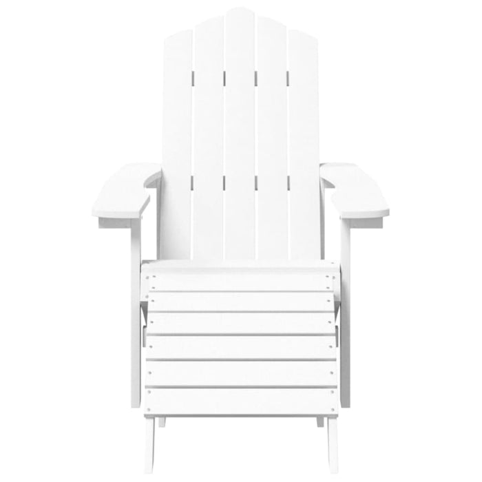 Garden Adirondack Chairs With Footstool & Table Hdpe White