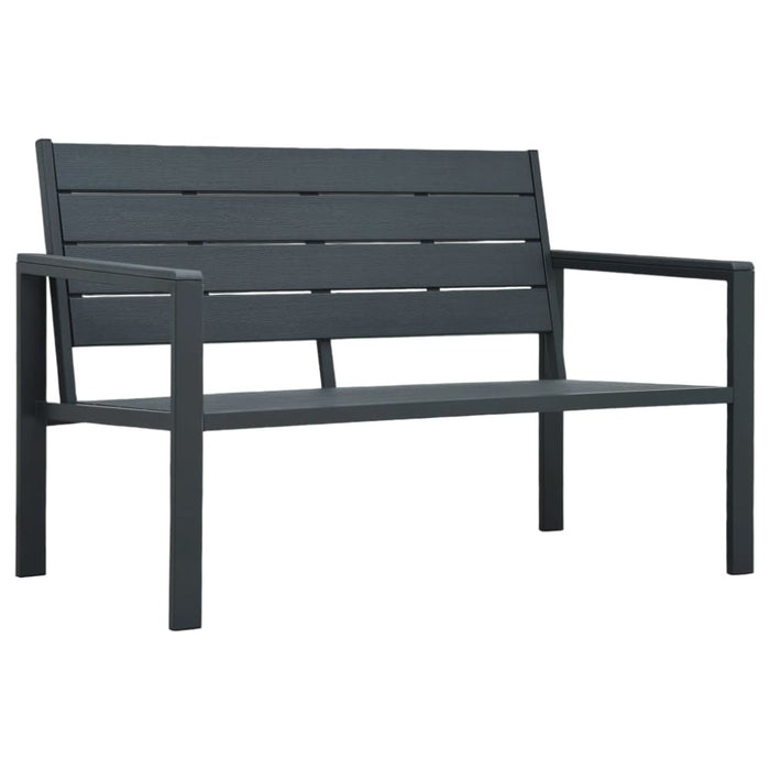 Garden Bench 120 Cm Hdpe Grey Wood Look Ainia