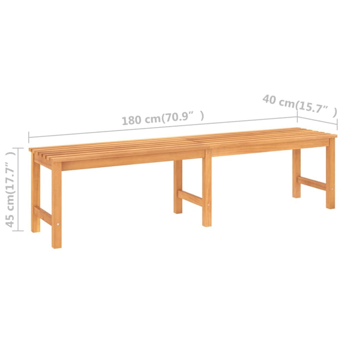 Garden Bench 180 Cm Solid Teak Wood Tolltt