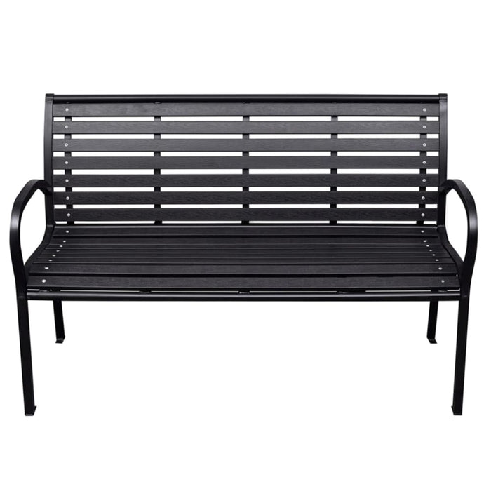 Garden Bench Black 116 Cm Steel And Wpc Tokpin