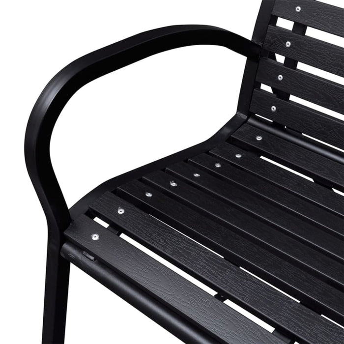 Garden Bench Black 116 Cm Steel And Wpc Tokpin